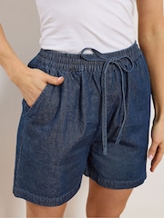 Long Tall Sally Blue Denim Elasticated Shorts - Image 3 of 5