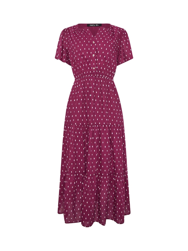 M&Co Purple Dobby Tiered Maxi Dress - Image 5 of 5 M&Co Purple Dobby Tiered Maxi Dress - Image 5 of 5