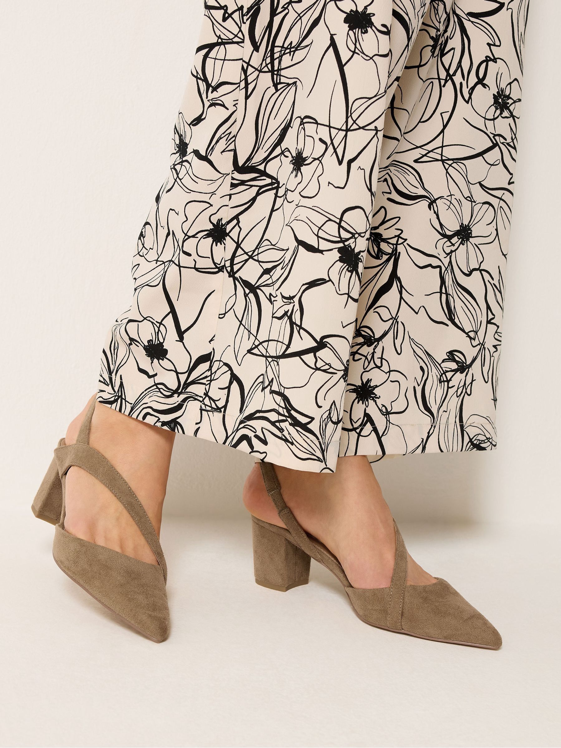 Long Tall Sally Women's Brown Faux Suede Asymmetric Block Heels In Standard Fit In | : Size 9 - Image 2