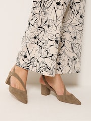 Long Tall Sally Natural Asymmetric Block Heels - Image 1 of 5