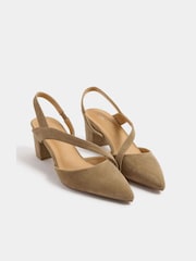 Long Tall Sally Natural Asymmetric Block Heels - Image 2 of 5