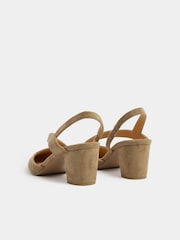 Long Tall Sally Natural Asymmetric Block Heels - Image 3 of 5