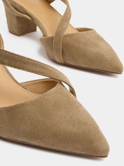 Long Tall Sally Natural Asymmetric Block Heels - Image 5 of 5