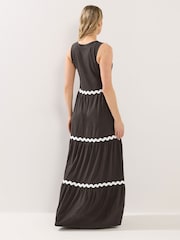 Long Tall Sally Brown Contrast Swirl Tiered Maxi Dress - Image 3 of 5
