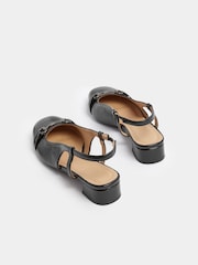 Long Tall Sally Black Snaffle Slingback Heels - Image 4 of 5