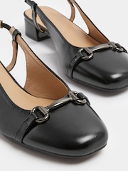 Long Tall Sally Black Snaffle Slingback Heels - Image 5 of 5