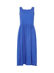 M&Co Blue Fit & Flare Linen Blend Dress - Image 5 of 5