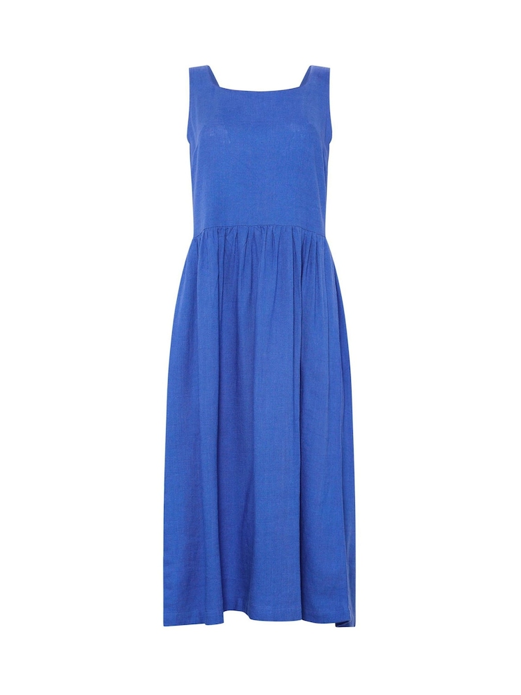 M&Co Blue Fit & Flare Linen Blend Dress - Image 5 of 5