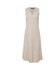 M&Co Natural Petite V-Neck Fit & Flare Linen Blend Dress - Image 2 of 2