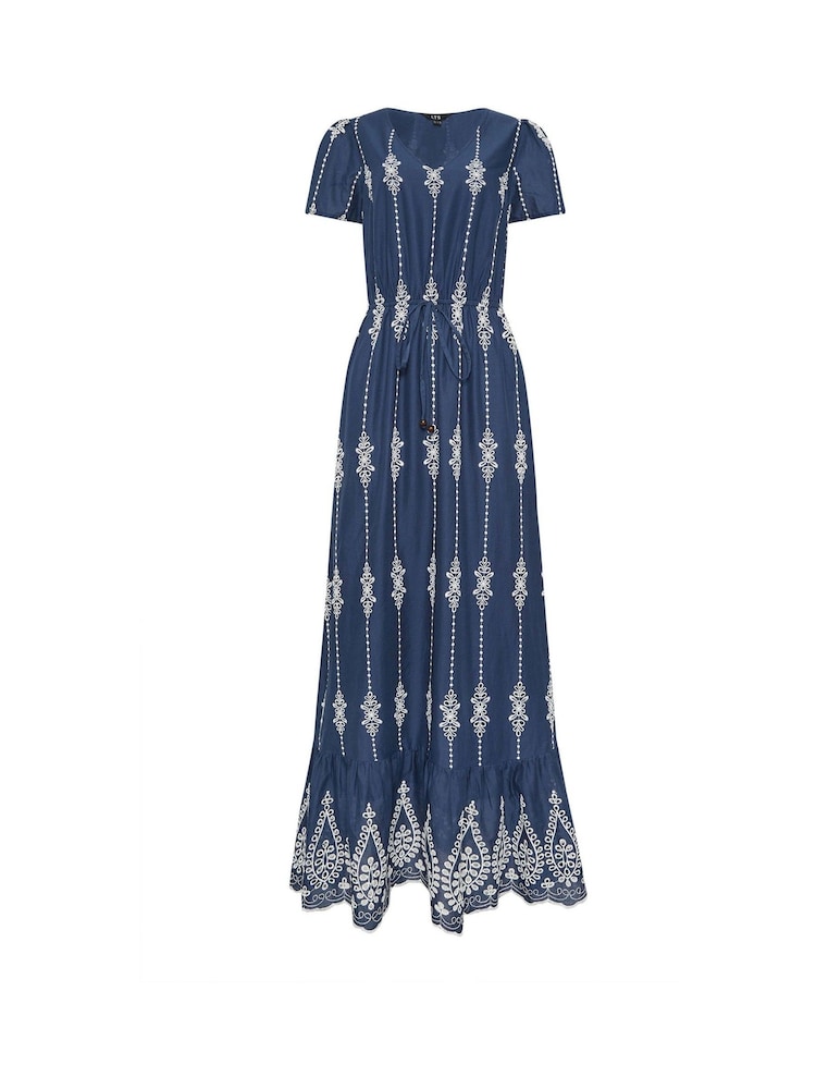 Long Tall Sally Blue Embroidered Maxi Dress - Image 2 of 2