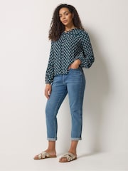 M&Co Blue Lace Trim Blouse - Image 2 of 6