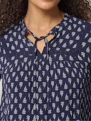 M&Co Blue Lace Trim Blouse - Image 5 of 6