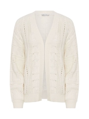 M&Co Natural Petite Crochet Knitted Cardigan - Image 2 of 2