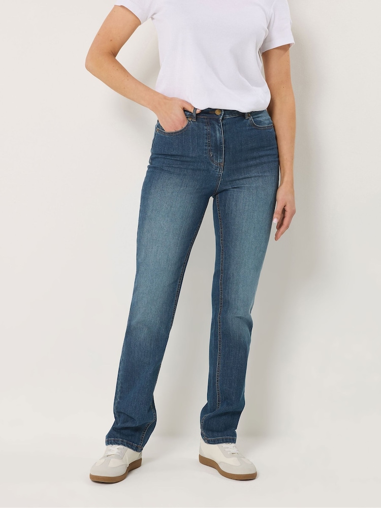 Long Tall Sally Blue Straight Leg Jeans - Image 2 of 5 Long Tall Sally Blue Straight Leg Jeans - Image 2 of 5
