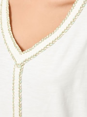 M&Co White Rope Embroidered T-Shirt - Image 4 of 5