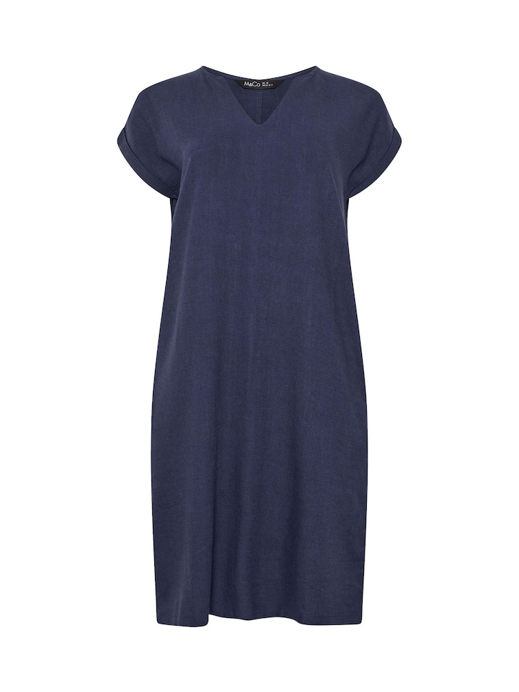 M&Co Notch Neck Linen Blend Midi Dress - Bild 2 von 2