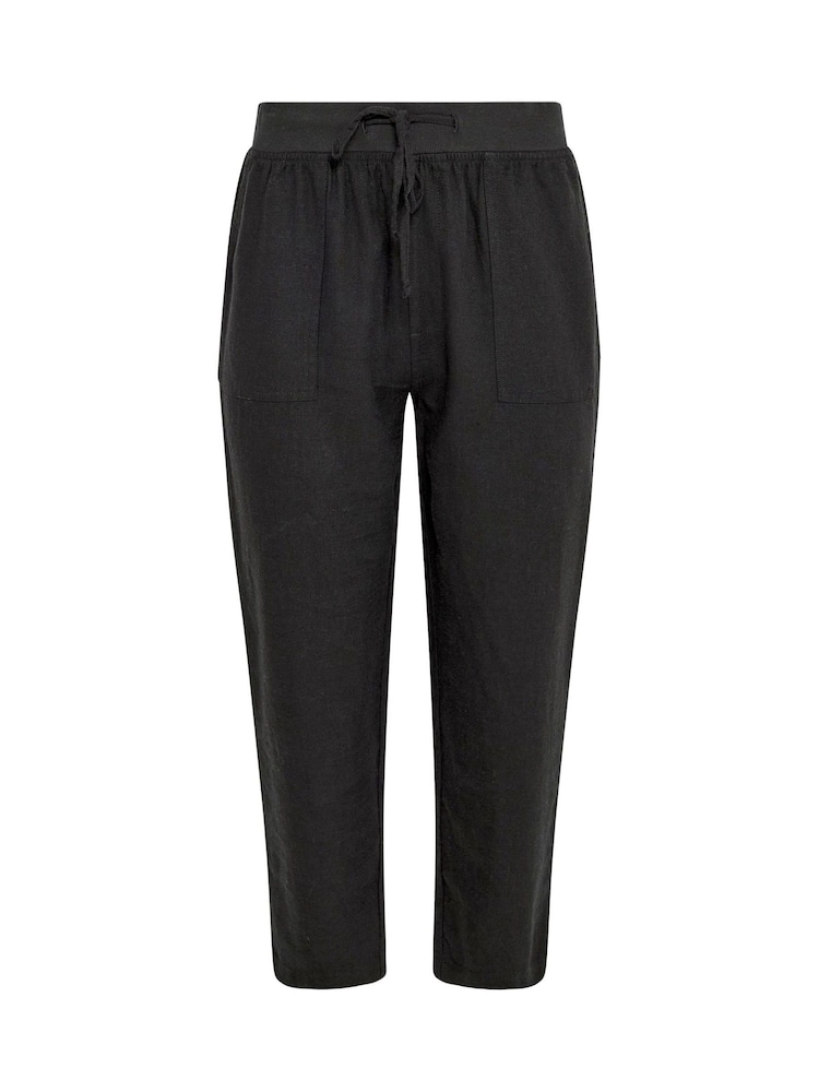 M&Co Black Petite Linen Blend Cropped Trousers - Image 5 of 5