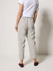 M&Co Natural Petite Linen Blend Cropped Trousers - Image 2 of 4