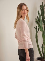 Pure Collection Strawberry Cream Cashmere Crew Neck Jumper - Image 2 of 3