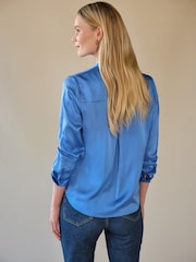 Kornblume - Pure Collection Hemd aus Seidensatin, gepunktet - Bild 2 von 3