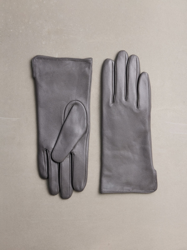 Grau - Handschuh aus Leder - Bild 1 von 3
