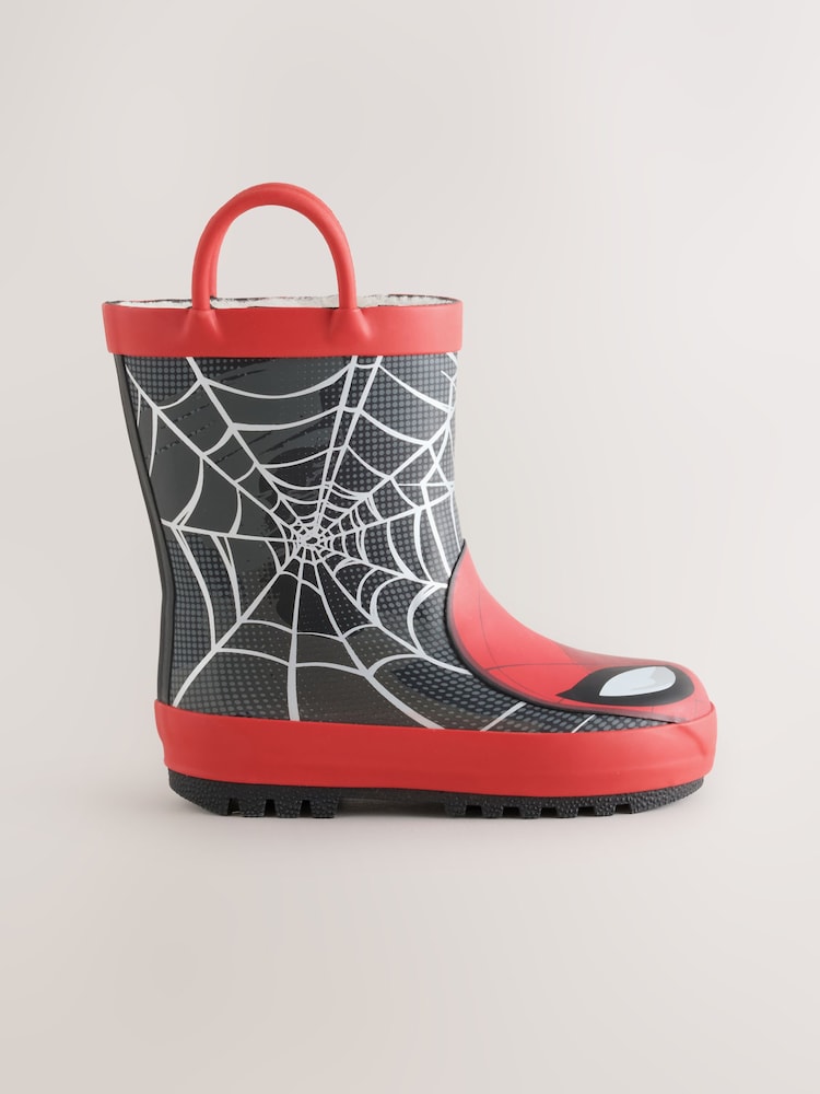 Sarkans/melns - Spider-Man Warm Lined Handle Wellies - Attēls 2 no 5 Sarkans/melns - Spider-Man Warm Lined Handle Wellies - Attēls 2 no 5