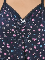 Yours Curve Blue Ditsy Floral Cami Cropped Pyjamas - Image 5 of 6