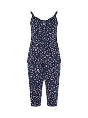 Yours Curve Blue Ditsy Floral Cami Cropped Pyjamas - Image 6 of 6