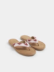 Yours Curve Pink Wide Fit EEE Extra-Wide Fit Faux Suede Beaded Sandals - Image 1 of 4