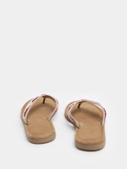 Yours Curve Pink Wide Fit EEE Extra-Wide Fit Faux Suede Beaded Sandals - Image 3 of 4