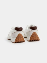 Yours Curve White Wide Fit Faux Leather Runner Trainers - Image 4 of 5