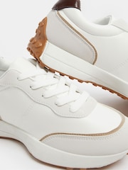Yours Curve White Wide Fit Faux Leather Runner Trainers - Image 5 of 5