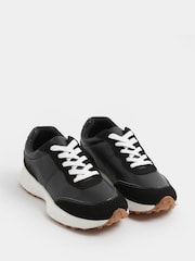 Schwarz - Yours Curve Faux Leather Läufer Trainers - Bild 3 von 4