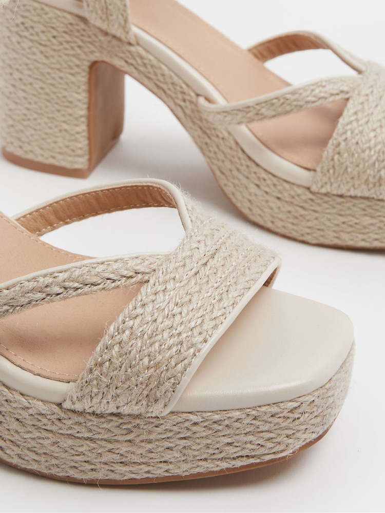 Yours Curve Natural Wide Fit Rope Heel Sandals - Image 5 of 5