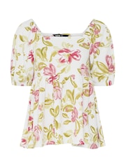 Yours Curve フローラル ペプラム トップス - 画像 6 / 6