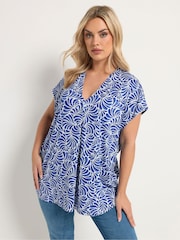 Κοντομάνικο μπλουζάκι Yours Curve με πλισέ κρεπ και σχέδιο Grow On Sleeve - Εικόνα 1 από 5