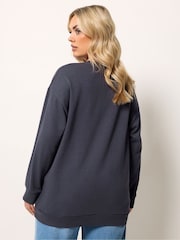 Yours Curve Grey Sun And Moon Print Sweatshirt - Image 3 of 5