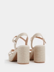 Yours Curve Natural Extra Wide Fit Rope Heel Sandals - Image 4 of 5