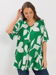 Yours Curve Abstrakt strukturiertes Oberteil mit Falten-Vorderseite - Bild 1 von 5