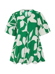 Yours Curve Abstrakt strukturiertes Oberteil mit Falten-Vorderseite - Bild 4 von 5