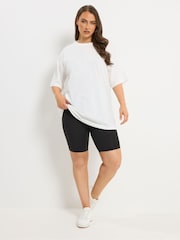 Yours Curve Black Ground Cycling Shorts 2 Pack - Image 5 of 8