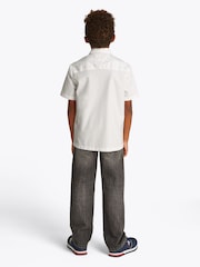 Tommy Hilfiger Essential Flag Embroidery Short Sleeve Oxford Shirt - Imaginea 2 din 3