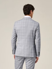 Skopes Grey Double Breasted Fit Anello Check Suit Jacket - Image 2 of 7