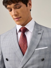 Skopes Grey Double Breasted Fit Anello Check Suit Jacket - Image 4 of 7