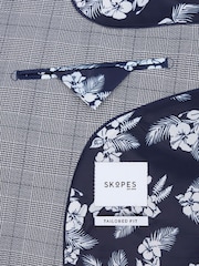 Skopes Grey Double Breasted Fit Anello Check Suit Jacket - Image 7 of 7