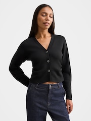 Forever New Black Aurelia Structured Knitted Cardigan - Image 1 of 5