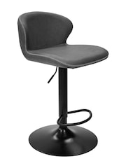 Bentley Designs Vintage Dark Grey Rosso Gaslift 360° Swivel Barstool - Image 4 of 5