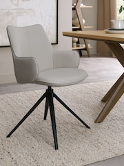 Bentley Designs Light Grey Rowan 360° Return Swivel Chair - Image 1 of 5