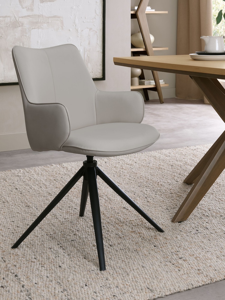 Bentley Designs Light Grey Rowan 360° Return Swivel Chair - Image 1 of 5 Bentley Designs Light Grey Rowan 360° Return Swivel Chair - Image 1 of 5