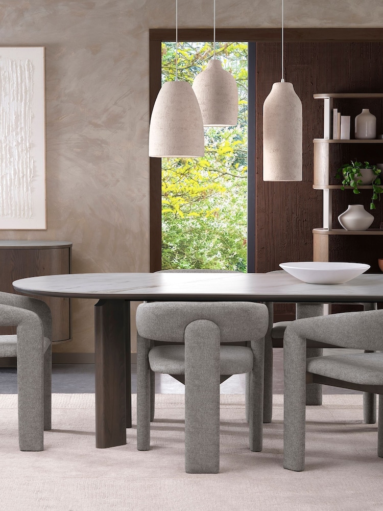 Bentley Designs Grey Oiled Oak White Duo Ceramic 6 Seater Table - Image 2 of 6